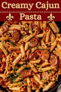 Indulge in Creamy Cajun Pasta, a comforting dish with spicy Cajun-seasoned chicken, bell peppers, and a velvety Parmesan sauce. Perfect for cozy nights! Click the link for the full recipe.  #pasta recipes #cajun spice #southern food