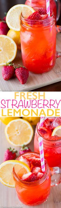 The BEST Fresh Strawberry Lemonade- perfect summer drink!