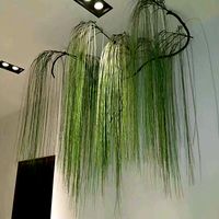 Artificial Plastic Grass Leaves Simulation Fake Plants Wall Hanging Home Decor Plastic Grass