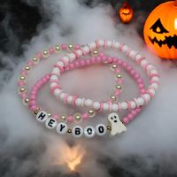 Hey Boo Ghost Beaded Bracelet  Please select your size and style before checkout  ☆ 𝙲𝙰𝚁𝙴 ☆ To maintain the quality of your SimplyjustKnotted piece,  -avoid direct contact with perfumes, lotions, and other chemicals  -remove when bathing, showering, swimming and sleeping  ☆𝚀𝚄𝙴𝚂𝚃𝙸𝙾𝙽𝚂☆ If you have any questions, please feel free to send me a message. I want you to love your pieces as much as I love making them❤️ Have fun picking out your favorite piece! ☆𝚂𝙸𝚉𝙴𝚂☆ Standard (non-specified) size will be 6.5 inches  6"kids/tween 6.5" standard woman 7" 7.5" me 8" standard men ☆Children Sizes☆ 4-5 Yrs- 5.75 inches 6-7 Yrs- 6 inches 8-9 Yrs- 6.25 inches 10-11 Yrs-6.5 inches 12-14 Yrs 6.75 inches