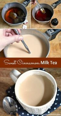 Step-by-step recipe for making Sweet Cinnamon Milk Tea! | Hello Little Home