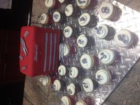 Snap On cake & cupcakes all with white choc tools, bolts & washers by Janie Cakes