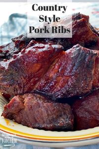 Melt-in-your-mouth tender, bathed in a sweet and tangy homemade barbecue sauce, these country style pork ribs are truly something special!