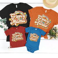 Custom Groovy Matching Family Shirt, Groovy Birthday Girl Outfit, Retro Groovy Squad Shirts, Custom Family Member Vacation Shirts, Boho Team - Etsy