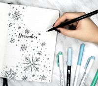 7 Christmas Bullet Journal page ideas, holiday themed doodles tutorials and stationery. The ultimate guide to adding Chritsmas to your bujo.