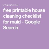 free printable house cleaning checklist for maid - Google Search