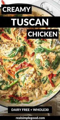 25-Minute Creamy Tuscan Chicken (No Dairy)