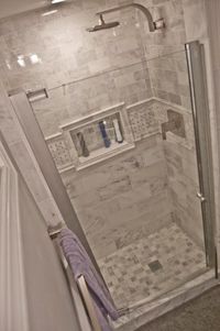 Tile in Shower stall- MAAX Insight 34-1/2 in. to 36-1/2 in. W Swing-Open Shower Door in Chrome with 6MM Clear Glass-61S-C33 at The Home Depot