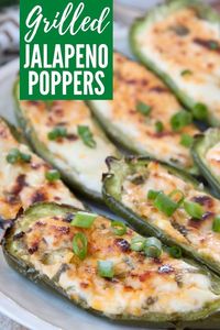 Make grilled jalapeno poppers for your next BBQ or game day party! This recipe is easy to make with just 5 ingredients. They're gluten free, vegetarian and keto friendly at ZERO net carbs per popper!