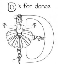 Letter D Is For Dance Coloring Page