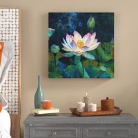 Lotus Blossom Painting Print on Wrapped Canvas