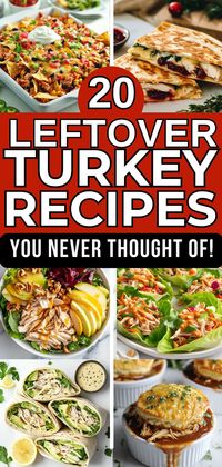 Discover 20 creative and delicious leftover turkey recipes to make the most of your holiday leftovers! From fresh salads and wraps to unique casseroles and soups, these recipes for leftover turkey will help you turn leftover roast turkey into exciting, healthy meals you never thought of. Perfect for using up Thanksgiving or Christmas leftovers!