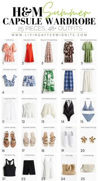 25 Pieces Affordable H&M Summer Capsule Wardrobe | Affordable H&M Summer Capsule Wardrobe | 25 Pieces, 48+ Outfits | How to Build a Capsule Wardrobe | H&M Summer Clothes | Outfit Inspiration | Summer Fashion | 48 Warm Weather Outfit Ideas | Summer Vacation Packing Guide | Summer Outfits 2024 | Capsule Wardrobe 2024 | Chic Dress to Impress | Tropical Dress to Impress | NYC Outfits Summer