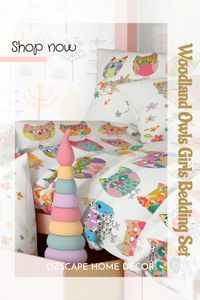 Bring your little girls bedroom decor to life with a colorful woodland owls duvet cover & pillow case bedding set. Discover unique, joyful toddler girl bedroom decor ideas for bedroom & nursery. Buy coordinating wall art & window curtains. Discover wallpaper designs for a small bedroom or accent wall. Target your little toddler girls favorite color. Create an elegant oasis with a theme. We have all your designer kids decor covered for a little girls bedroom. Click this link or save for later.