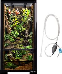 Amazon.com : REPTIZOO 15 Gallon Full Glass Reptile Terrarium 12" x 12" x 24" Knock-Down Glass Tank and Siphon Gravel Cleaner Set, Small Habitat for Reptile Chameleon, Tree Frogs, Arboreal Geckos,Lizard : Pet Supplies