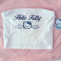 Hello Kitty Tube Top, With Angel Logo. White Velour. New