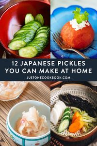 Turn your summer vegetables into delicious Japanese pickles with these classic recipes! From pickled ginger, quick pickled cucumber to pickled tomatoes, you can easily adapt the time-honored Japanese pickling techniques for any fresh vegetables. #japanesepickles #picklerecipes #quickpickles #pickledvegetables | More Japanese Recipes at JustOneCookbook.com