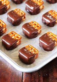 Peanut Butter Buckeye Pretzels Dipped in Chocolate Image