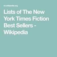 Lists of The New York Times Fiction Best Sellers - Wikipedia