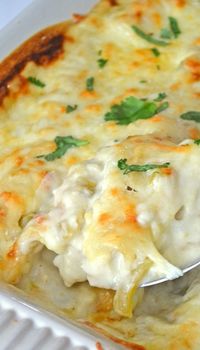 Creamy Chicken & Green Chili Enchiladas