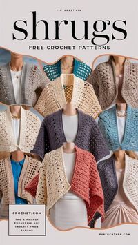 Explore our collection of free crochet patterns for shrugs, perfect for adding a cozy and stylish layer to your wardrobe. From lightweight summer wraps to warm winter shrugs, these patterns cater to every season and style. Get inspired and start your next crochet project today! #CrochetShrugs #FreePatterns #DIYFashion #CrochetDesigns