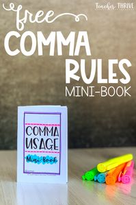 Comma rules don't have to be so confusing. Use this free mini-book with your students to keep their punctuation on point!