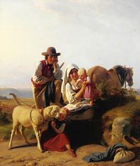 Shepherd Family by Jakob Becker, 1850