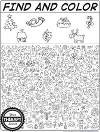 Find and Color Christmas Doodle Freebie | YourTherapySource.com Blog