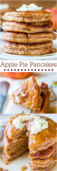 Apple+Pie+Pancakes+with+Vanilla+Maple+Syrup+-+Just+as+good+as+apple+pie+but+healthier+