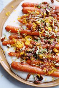 Baked carrots with cinnamon and feta