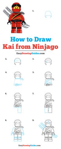 How to Draw Kai from Ninjago - Really Easy Drawing Tutorial