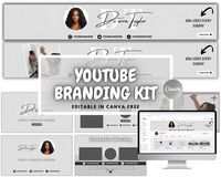 ✨ Youtube Branding Kit | Editable Banners, Thumbnail, Intros & Outros and LOGO | Editable Canva Template✨ GREY BLACK WHITE LIFESTYE GIRL THEME   YOU WILL GET 4 Banners 2560 x 1440 px 3 Intros 1920 x 1080 px 3 Outros 1920 x 1080 px 3 Thumbnails 1280 x 720 px This template is easy to use and everything on it is editable on Canva's free version: Colors | Text | Fonts & All the elements. Build an appealing & Aesthetically pleasing Youtube channel that represents your brand by using our editable YouT