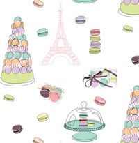 Custom designed macaron wallpaper by Kate Usher