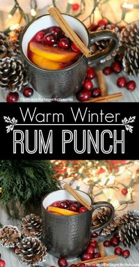 This warm winter rum punch will warm up any belly on a cold winter day.