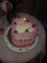 Cake • birthday cake • heart cake • vintage cake • buttercream cake • cherry cake • pink cake • pink and white cake • 🎂 