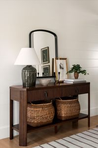 Entryway Decor Inspo for Spring. We're loving this 'Laguna Nigel Fluted Wooden Console Table Brown - Threshold™ designed with Studio McGee'.