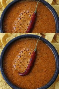 This spicy Chile de Arbol Salsa makes a tasty topping to tamales, tacos, and more. It adds a flavorful kick to any of your favorite Mexican foods. By Mama Maggie's Kitchen #mexicanfood #mamamaggieskitchen