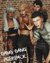 "Gang Gang Posepack Collection" by SS (Solstice Sims) | 20 poses across 2 parts