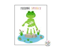 Spring Handprint craft / Spring Frog Crafts / Teacher Resources / Preschool and Toddler Activity / Spring in the air / Printable File by IttyBittyKeepsakeArt on Etsy