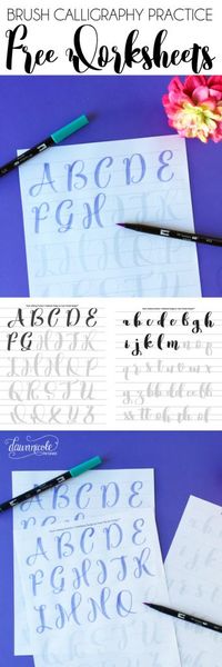 Free Brush Calligraphy Practice Worksheets | dawnnicoledesigns.com