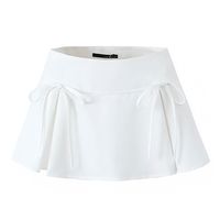 - 100% polyester - hand wash / air dry White Bows Slim Fit Low Rise Slit Mini Skirt Details: Made of soft, comfortable fabric Easy to clean & maintain Made of durable fabric for long wear / use