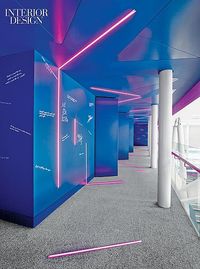 BBC News: HOK Completes Their World HQ in London | Celebrity visitors to Radio 1 and 1Xtra are encouraged to tag the painted plasterboard wall of the corridor leading to the studios. #design #interiordesign #interiordesignmagazine #architecture #office #color