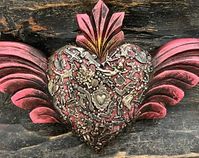 Milagro Hearts Crosses Hands Punched Tin Hearts by ArtesanosLA