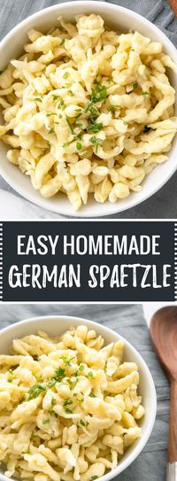 Easy German Spaetzle Recipe - ready in only 15 minutes and a great German side dish for all kinds of recipes! It's super easy to make from scratch and downright delicious.