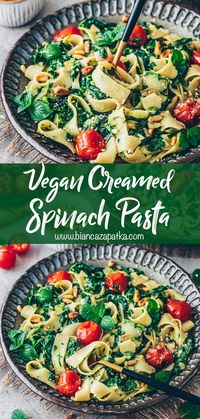 Vegan Creamed Spinach Pasta