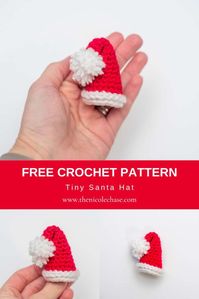 Free Pattern Santa Crochet Ornament - Santa Hat