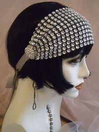 1920's Headpiece Flapper Headband Gatsby Silver Crystal Vintage EV Studio 48 | eBay