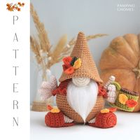 This is a crochet amigurumi pattern @pampino_hm. On these pages you'll find step-by-step instructions to crochet an Autumn Fall Morning gnome. Pattern is written in English. Includes one PDF file and many photos. Level: middle  To make your gnome you will need:  - yarn of your choice (this pattern was tested with ALIZE Cotton Gold, Gazzal Baby Cotton and YarnArt Jeans(mixed cotton/acrylic) yarns); - crochet hook suitable for the yarn you have (I used 2.5); - sewing and tapestry needles; - toy st