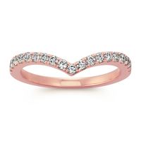 Diamond Contour Wedding Band in 14k Rose Gold | Shane Co.