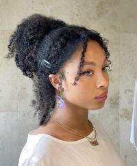 Natural hair, black hairstyles, curly hair, half up half down, natural hair hairstyles